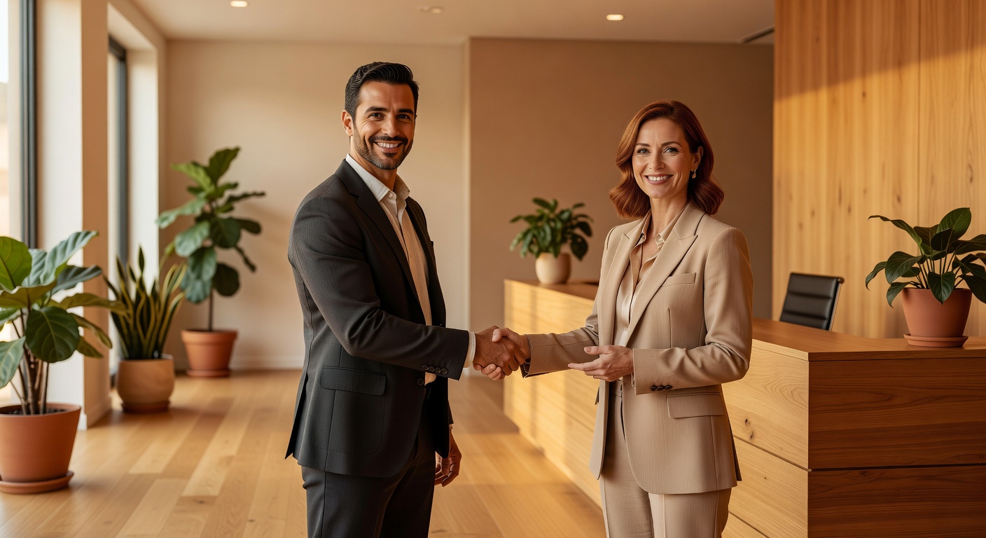 Saludo profesional de bienvenida