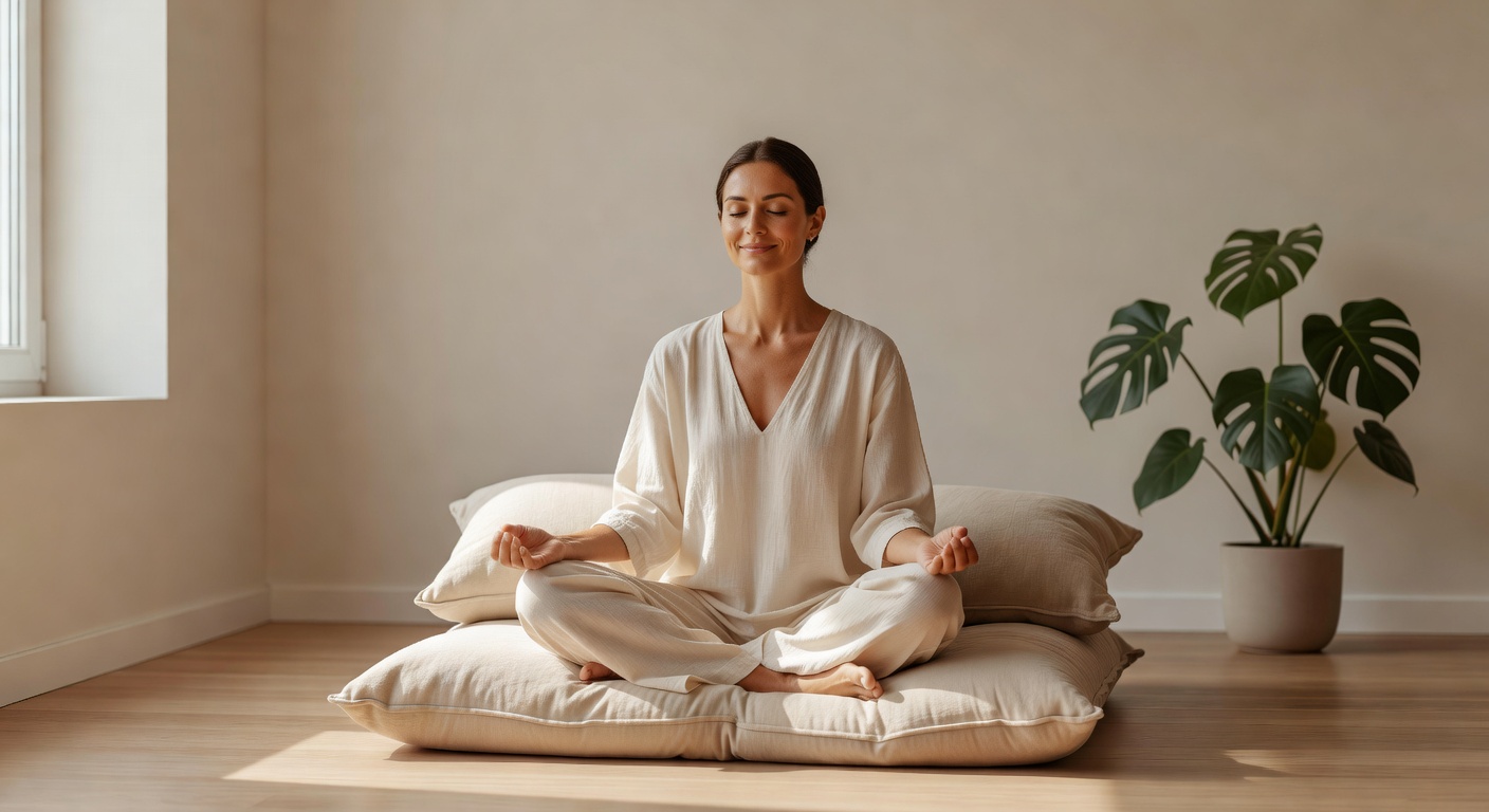 Bienestar y mindfulness - persona en meditación